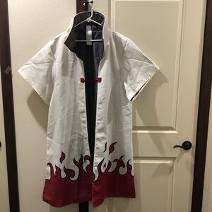 Spirit White and Red Flame Design Men's Shirt